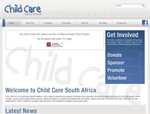 Tablet Screenshot of childcaresa.org.za
